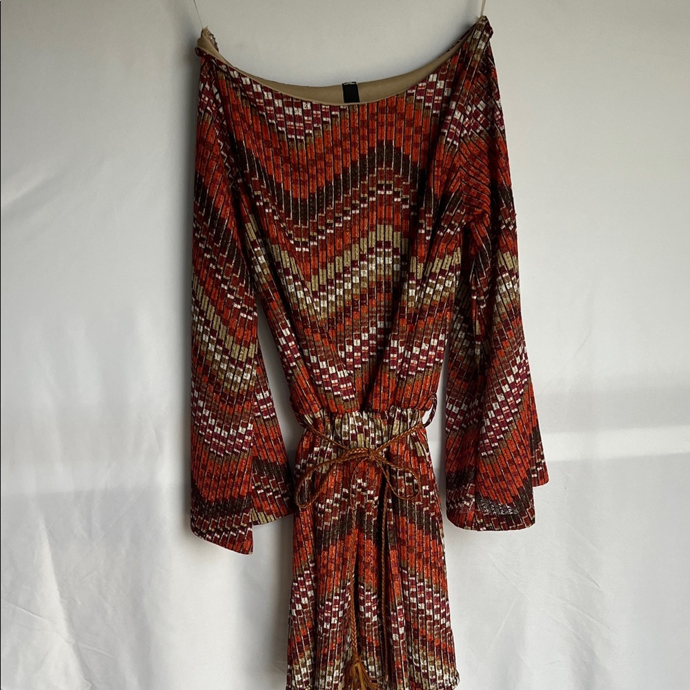 Yahada Vibrant Chevron Long Sleeve Dress